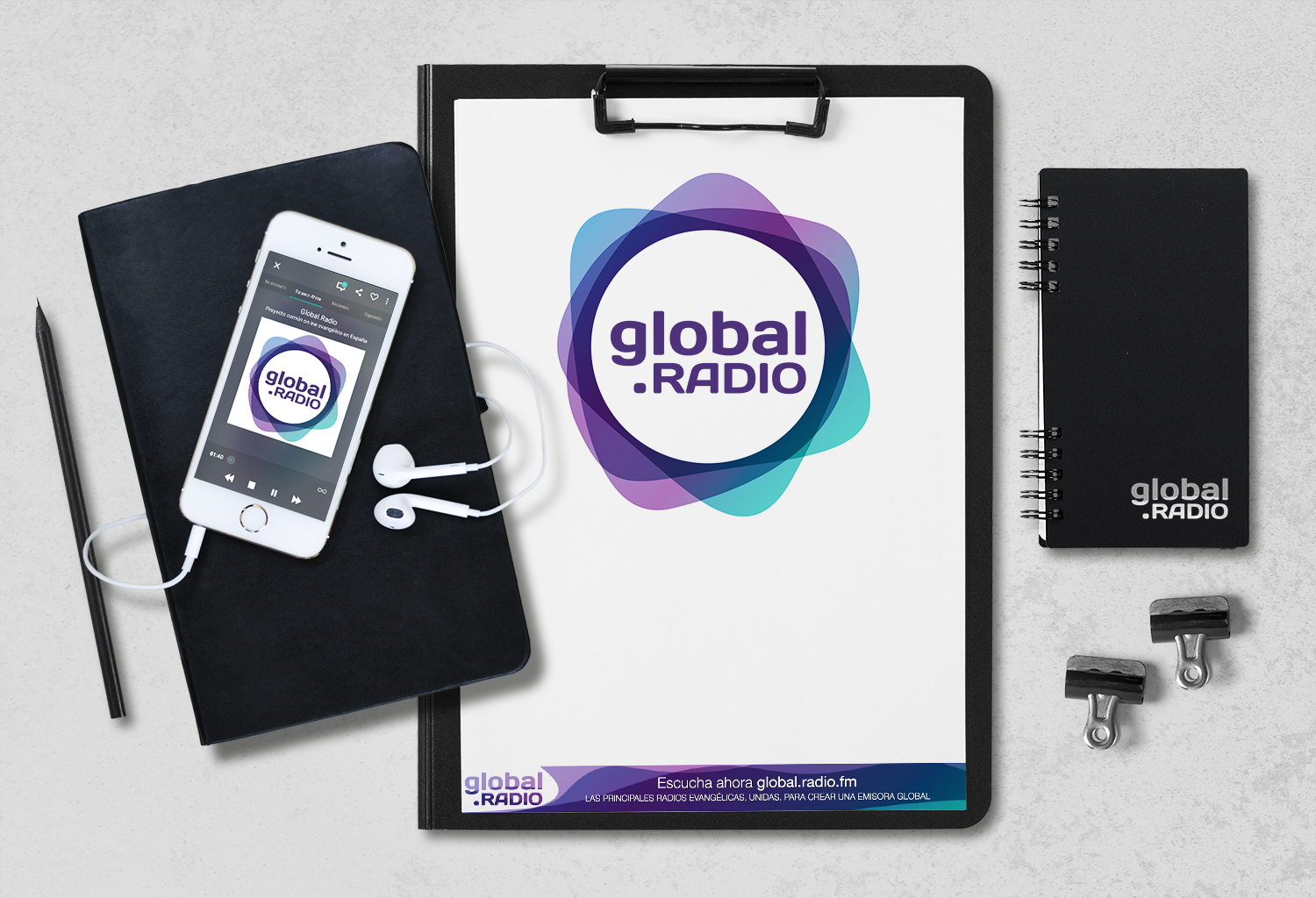 Global.Radio, Protestante Digital, identidad corporativa, branding, logo, diseño gráfico